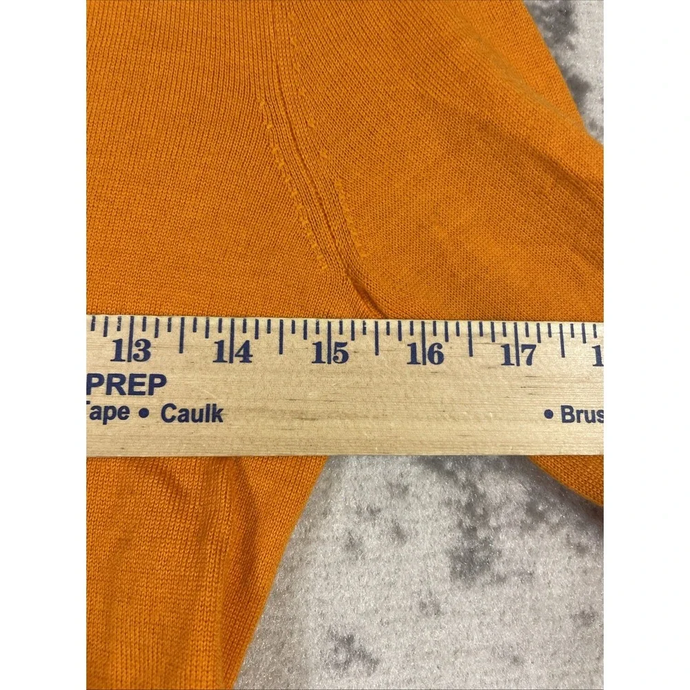 Tory Burch Cardigan Womens Size Extra Small Orange Merino Wool Big‎ Buttons